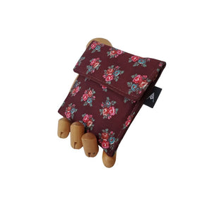 Mini Wallet - Vintage Maroon Bouquet