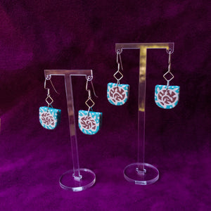 Textile Earrings - Feedsack Snails