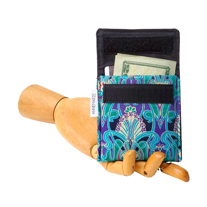 Art Nouveau Print Velcro Mini Wallet by Anne Marie Beard. Handmade in Austin, Texas since 2004 y'all! annemarie mini wallet austin texas