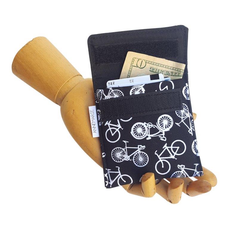 Bicycle Print Velcro Mini Wallet by Anne Marie Beard. Handmade in Austin, Texas since 2004 y'all! annemarie mini wallet austin texas