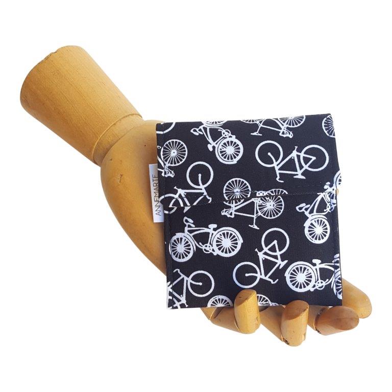 Bicycle Print Velcro Mini Wallet by Anne Marie Beard. Handmade in Austin, Texas since 2004 y'all! annemarie mini wallet austin texas