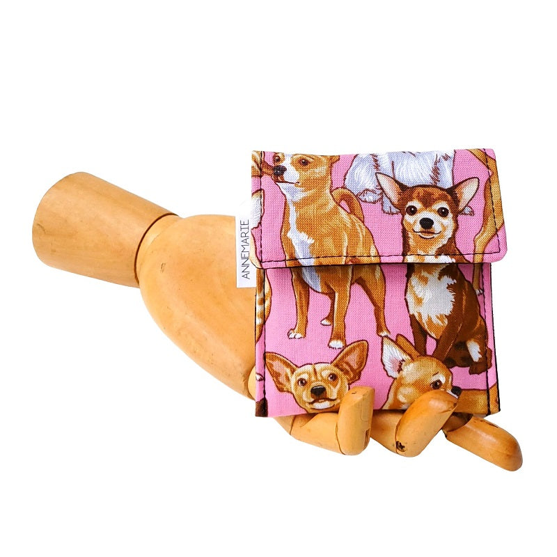 Chihuahua Print Velcro Mini Wallet by Anne Marie Beard. Handmade in Austin, Texas since 2004 y'all! annemarie mini wallet austin texas