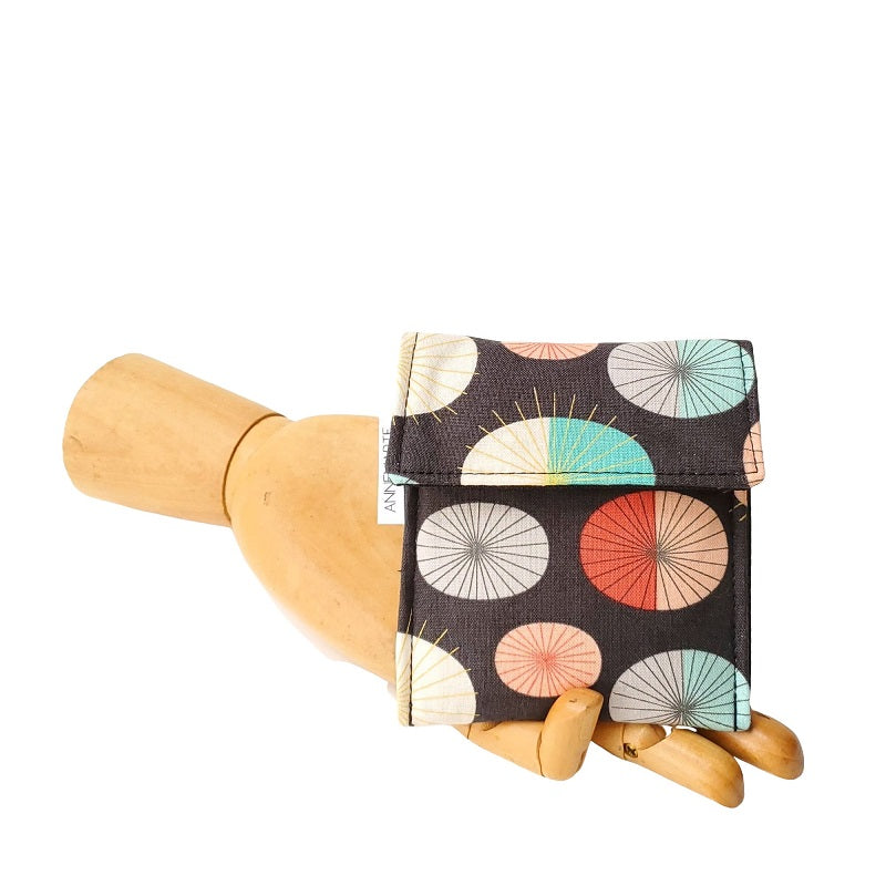 Mid Century Modern Print velcro Mini Wallet by Anne Marie Beard. Handmade in Austin, Texas since 2004 y'all! annemarie mini wallet austin texas