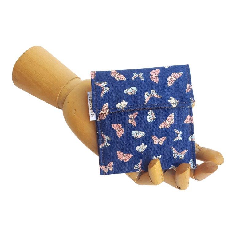 Butterfly Print Velcro Mini Wallet by Anne Marie Beard. Handmade in Austin, Texas since 2004 y'all! annemarie mini wallet austin texas