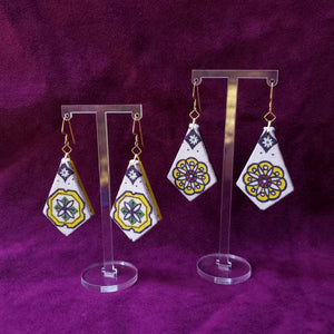 Textile Earrings - 1950s Atomic